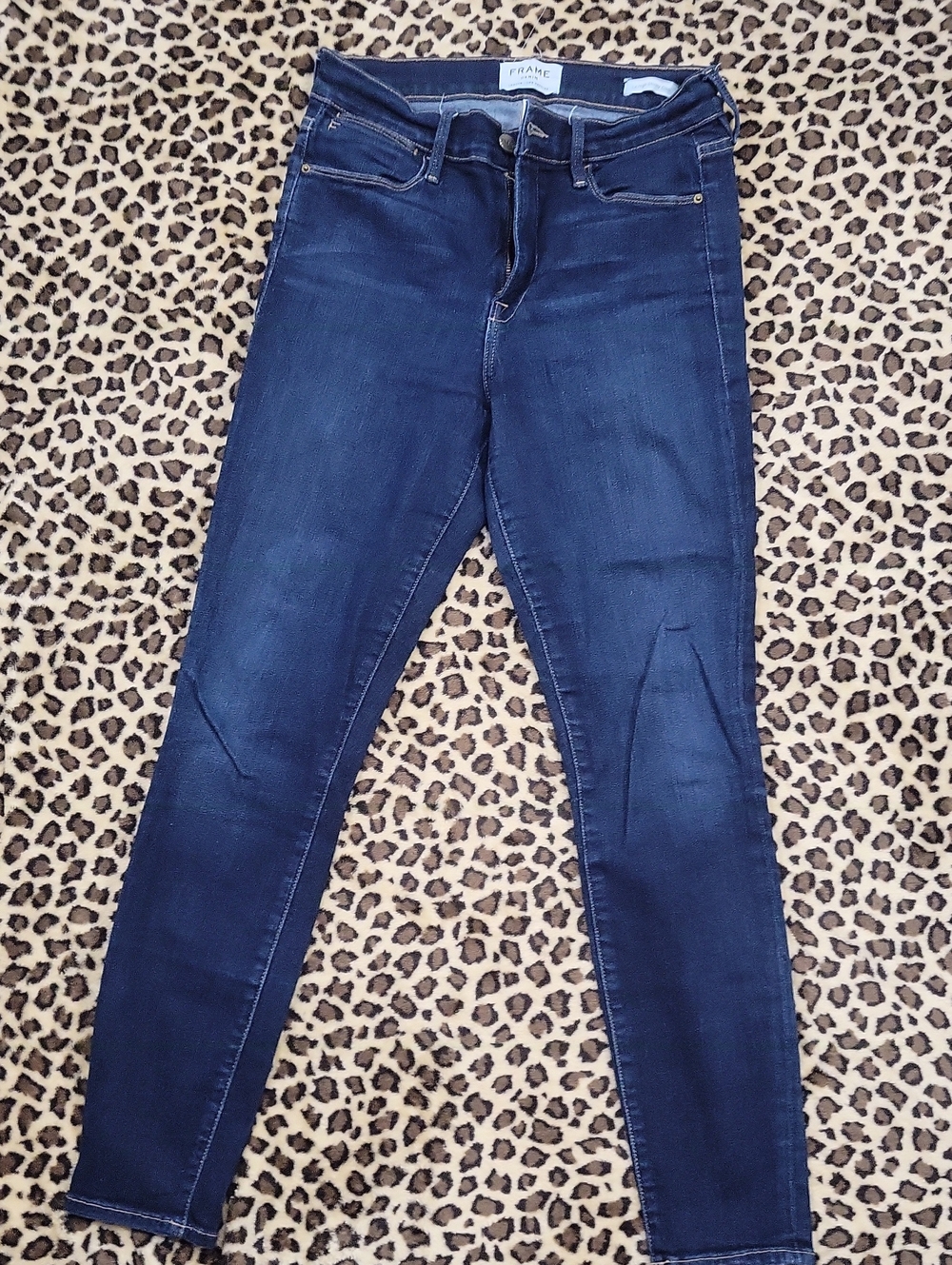 Frame Denim Indigo Skinny High-Rise Jeans